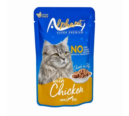AlphaPet adult cat chicken in jelly 85 g  (Курица в желе)