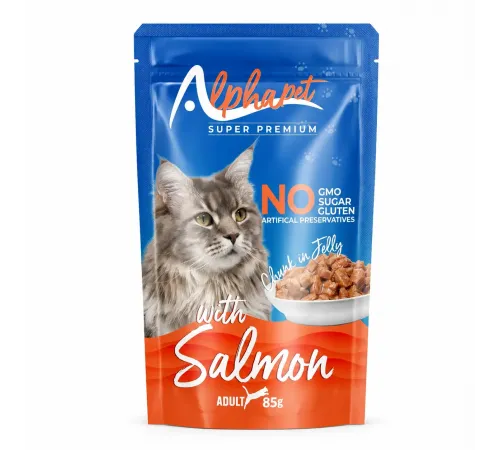 AlphaPet adult cat salmon in jelly 85 g  