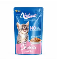 AlphaPet kitten chicken in jelly 85 g  (Bala pişiklər üçün toyuq əti jeledə)