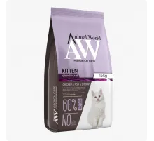 Animal World kitten dry with chicken, fish and shrimp (Bala pişiklər üçün toyuq, balıq və krevet ilə)