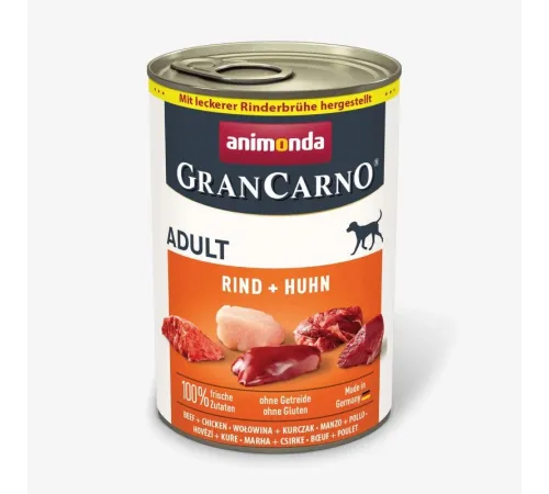 Animonda gran carno adult dog can with beef and chicken 400 g (говядина и курица)