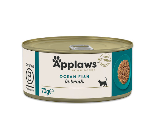 Applaws wet can food adult cat ocean fish in broth 70 g (океаническая рыба)