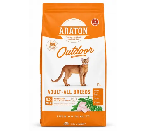 Araton adult cat outdoor dry with poultry (Птица)
