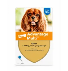Advantage multi dog 4-10 kg (for lice, fleas, ticks, and worms)