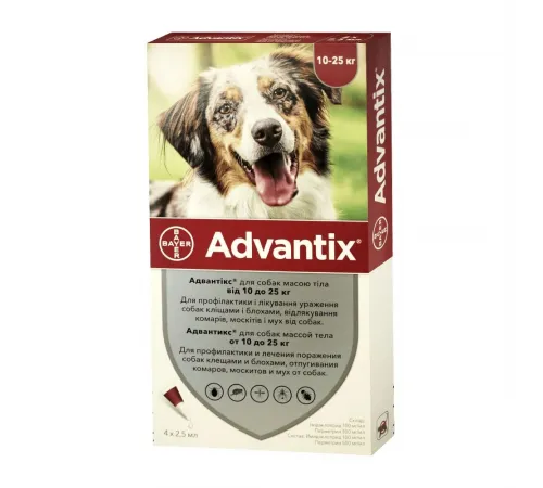 Advantix dog 10-25 kg (for lice, fleas, ticks)