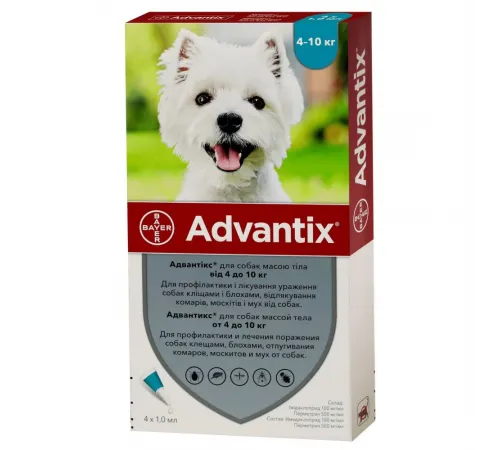 Advantix dog 4-10 kg (for lice, fleas, ticks)