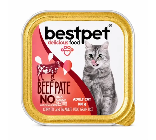 Bestpet adult cat beef pate 100 g (Для кошек с говядиной)