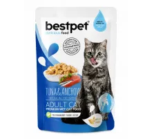 Bestpet adult cat tuna and anchovy 85 g (Pişiklər üçün jeledə tuna və ançous ilə)