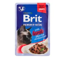 Brit Premium by Nature cat Delicate fillets in gravy Family plate Sterilized lamb for cat 85 g (Sousda quzu əti)