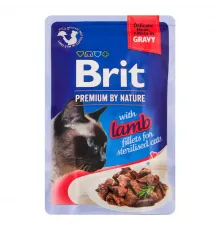 Brit Premium by Nature cat Delicate fillets in gravy Family plate Sterilized lamb for cat 85 g (Sousda quzu əti)