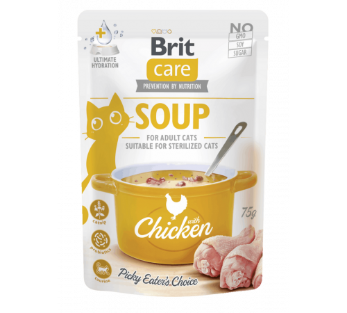 Brit care adult and sterilised cat soup chicken 75 g (sup)