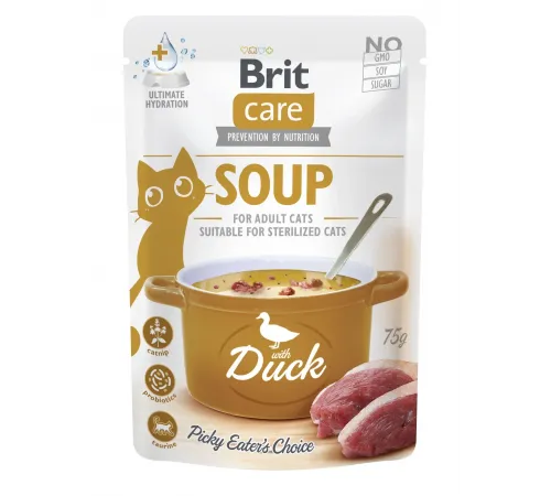 Brit care adult and sterilised cat soup duck 75 g (sup)