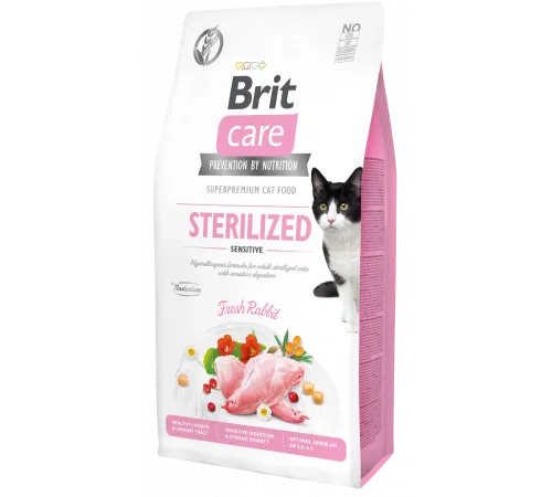 Brit care adult cat sterilised sensitive dry rabbit (Для стерилизованных кошек, с кроликом)