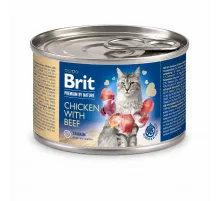 Brit premium by nature adult cat can chicken and beef 200 g (Курица и говядина)