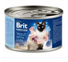 Brit premium by nature adult cat can trout and liver 200 g