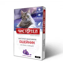 Chistotel maximum collar adult cat 40 cm black (against fleas, ticks, and worms)