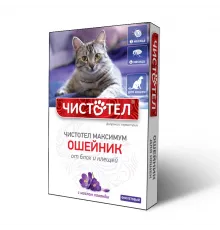 Chistotel maximum collar adult cat 40 cm purple (against fleas, ticks, and worms)