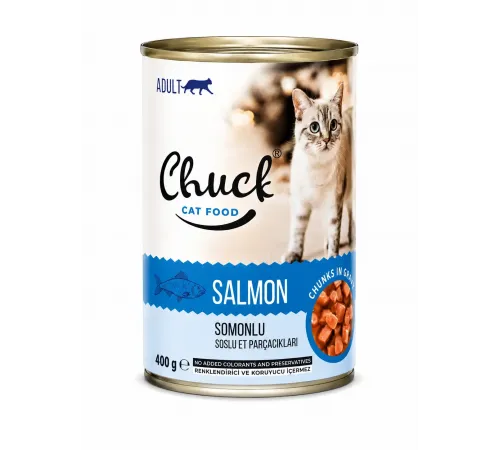 Chuck adult cat can salmon in gravy 400 g