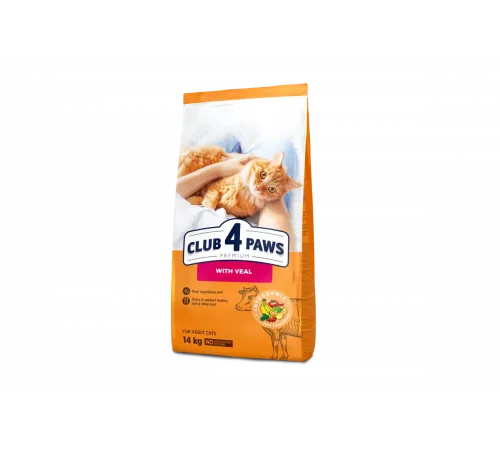 Club 4 paws adult cat dry veal (Телятина)