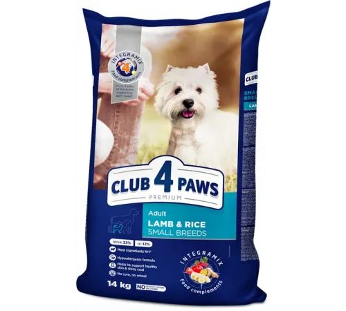 Club 4 paws adult dog small breed dry lamb (Ягненок)