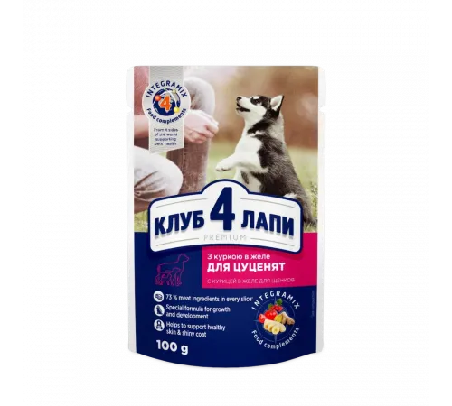 Club 4 paws puppy all breed chicken in jelly 100 g