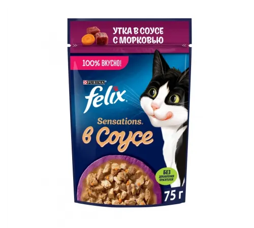 Felix adult cat duck and carrot in sous 75 g