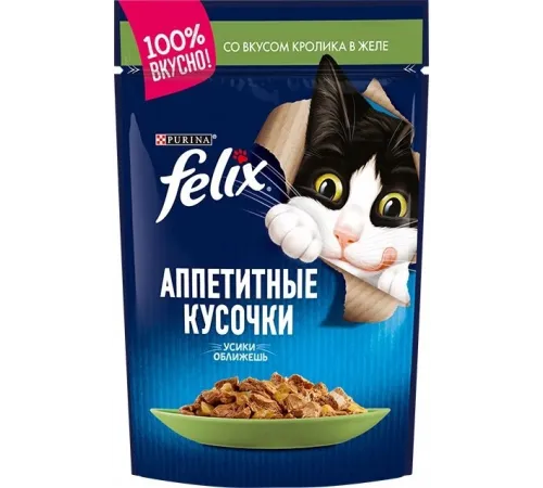 Felix adult cat rabbit in jelly 75 g