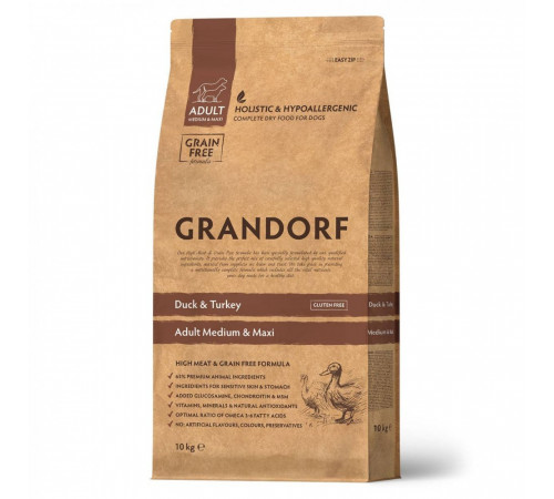 Grandorf adult dog medium maxi duck turkey dry