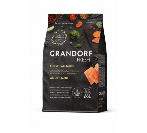 Grandorf adult dog mini fresh salmon dry 3 kg