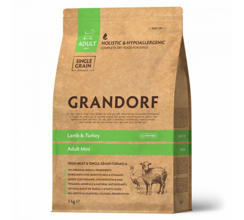 Grandorf adult dog mini lamb turkey dry 