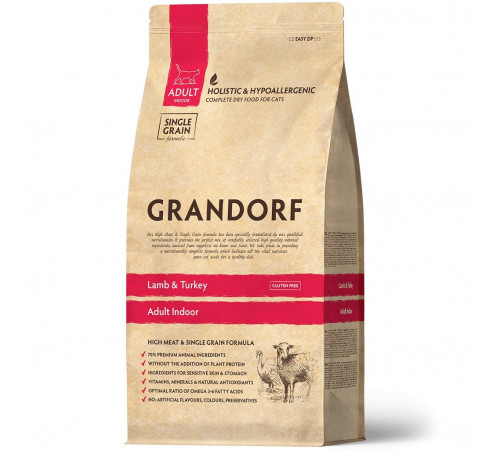 Grandorf cat indoor lamb turkey dry 2 kg 