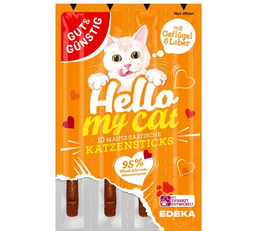Hello My Cat cat treat sticks with poultry and liver flavor 5 g (Птица и печень)