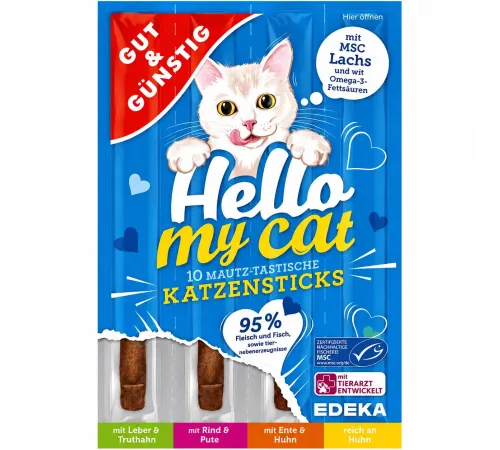 Hello My Cat cat treat sticks with salmon 5 g (Qızılbalıq)