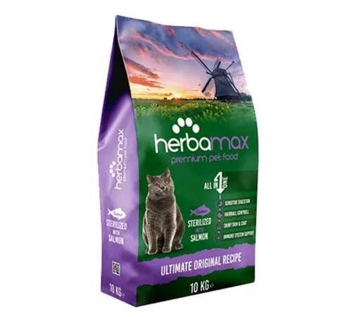 Herbamax premium sterilised cat with dry salmon