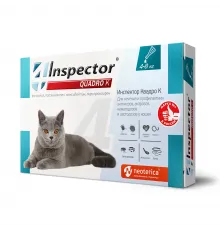 Inspector Quadro K drops for external and internal parasites for cats 4 - 8 kg (Xarici və daxili parazitlərə qarşı)