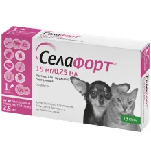 Selafort cat dog 0- 2.5 kg (от вшей, блох, клещей и глистов)