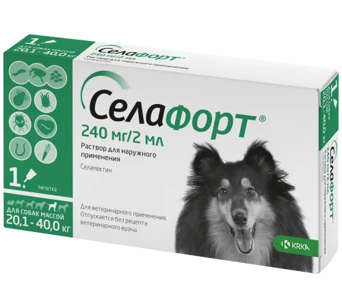 Selafort dog 20.1-40 kg (от вшей, блох, клещей и глистов)