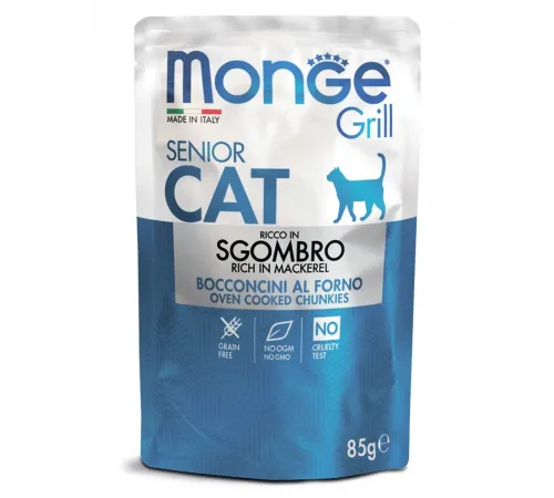 Monge senior cat rich in mackrel 85g (Ekvador skumbriyası)