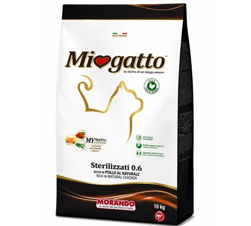 Miogatto sterilised adult cat dry with chicken