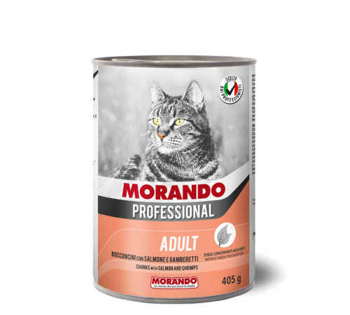 Morando adult cat can salmon shrimp 405 g 