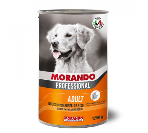 Morando adult dog can lamb rice 1250 g (ягненок)
