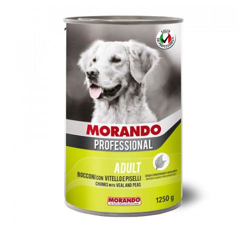 Morando adult dog can veal peas 1250 g 
