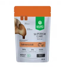 Natures Protection Superior Care adult dog red coat all breed with salmon and krill fillets in gravy 85 g (Лосось и криль для взрослых собак)