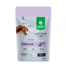 Natures Protection Superior Care junior all breed with rabbit and krill fillets in gravy 85 g (Кролик и криль для щенков)