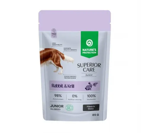 Nature's Protection Superior Care junior all breed with rabbit and krill fillets in gravy 85 g 