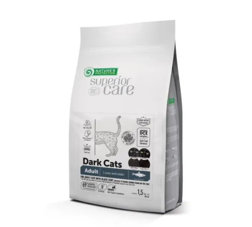 Nature's Protection adult black cat dry herring (сельд)