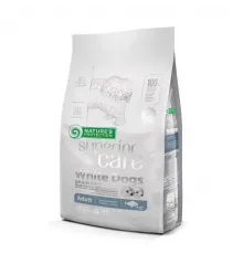 Natures Protection adult dog small breed white dog dry white fish and shrimp