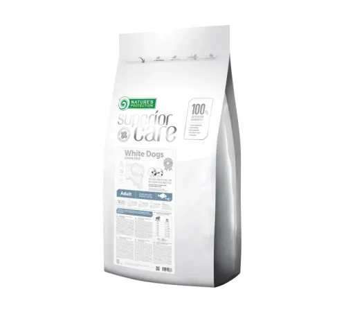 Nature's Protection adult dog small breed white dog dry white fish and shrimp