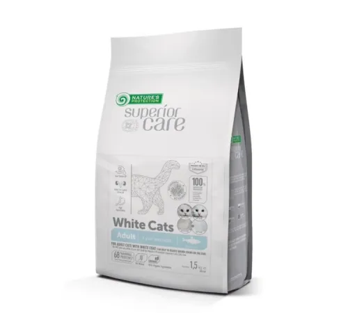 Nature's Protection adult white cat dry herring (сельд)