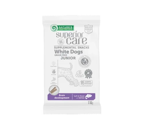 Nature's Protection snack junior all breed white dog brain development salmon 110 g